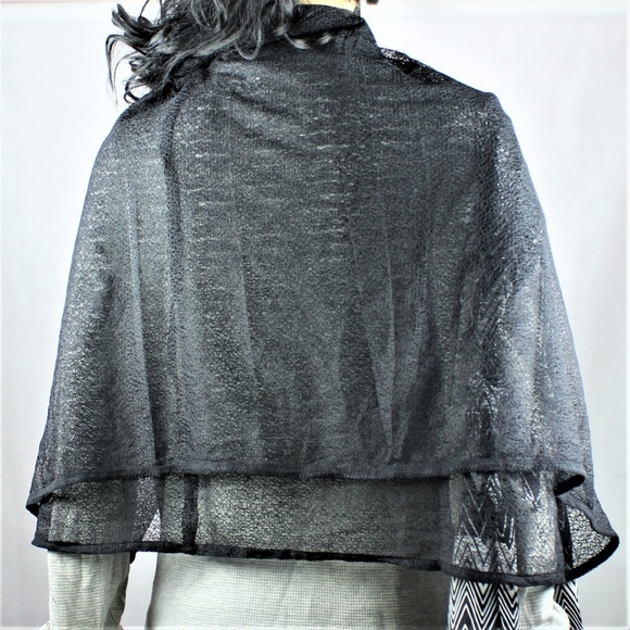 Vera Wang Simply Vera Sheer Black Scarf - Picture 7 of 8